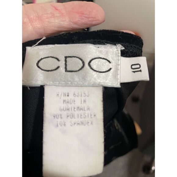 CDC Stretch Velvet Black Dress Womens Size 10 Full Length Sleeveless - Picture 3 of 4